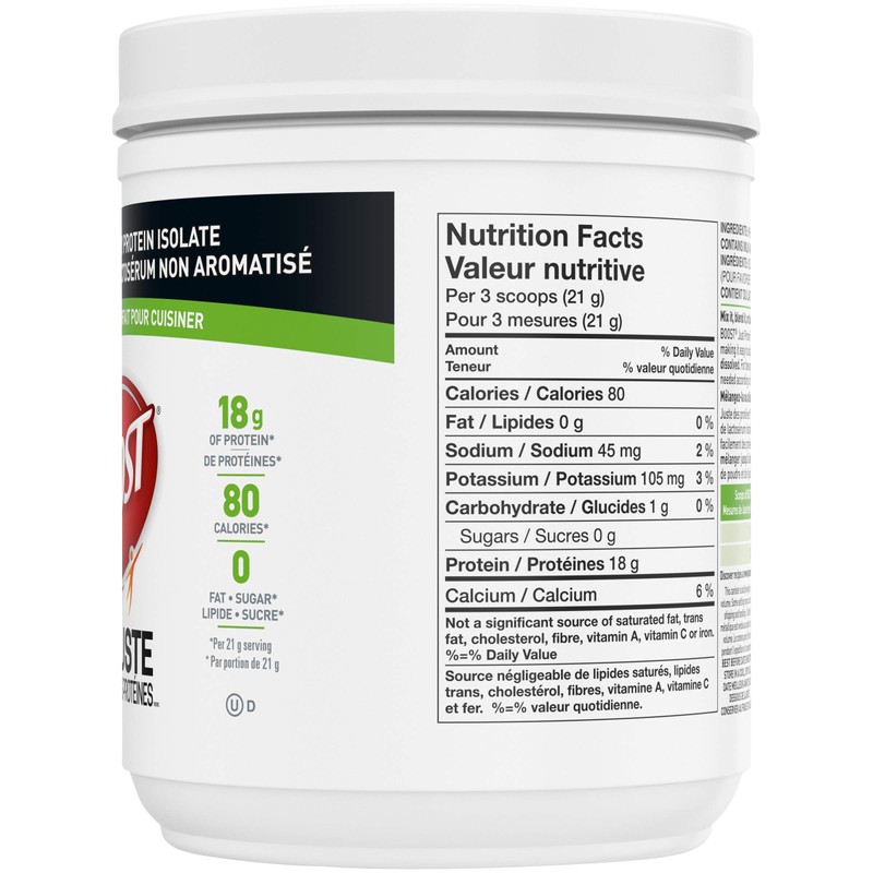 Boost JUST Protein Unflavoured Instant Whey Protein Isolate Powder, 227