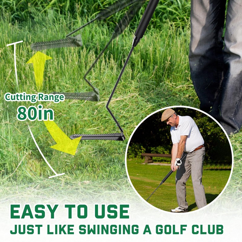 3 BUZZLETT Grass Whip with Double-Edged Serrated Blade, Grass Cutter