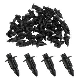 Pack of 50 plastic rivets for fastening, expansion rivets, plastic diameter 6 mm, plastic rivets, retaining clips, expansion rivets, replacement for car, Honda, Yamaha, Suzuki, Kawasaki, black