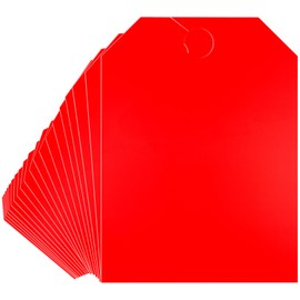 Moorovgi Red 50 Packs Blank Car Mirror Hang Tags 8.5 x 11.5 Inches Car Sale Tags Sale Price Car Mirror Hang Tags/Door Hanger Tags/Blank Tags