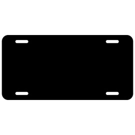 0.040 Blank Black Glossy 6" x 12" Aluminum License Plate for Auto or Truck