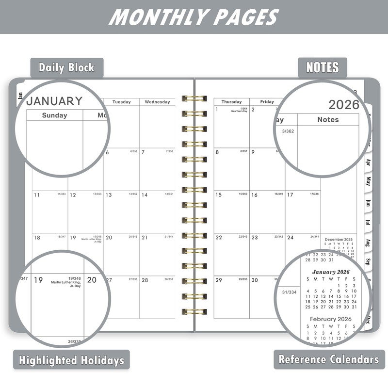 2026 Planner/Calendar - 2026 Planner Weekly and Monthly, Jan. 2026