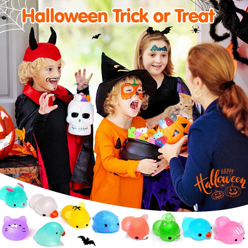 OCATO 40Pcs Mochi Squishys Toys Mini Squishies 2nd Generation Glitter