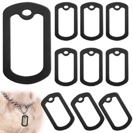 DanziX Hundemarken-Silikon-Schalldämpfer, Silikonkautschuk, ID-Tag-Schutz, Silikon, schwarze Tags, um Lärm zu reduzieren, 52 x 31 mm, 25 Stück