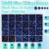 21000Pcs Black Blue AB Rhinestones for Bedazzling Kit, Mix Sizes