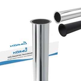 Kör4u Premium Design Cup Odour Trap Siphon for Washbasin Universal 1 1/4 Inch x 32 mm Chrome - Extra Long Pipes - Includes Seals