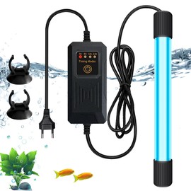 Aquarium Uv Sterilisator Licht Mit Timer, 9w Aquarium Uv Licht, Wasserdichter Uv-Sterilisator, Zuhause Uv Sterilisator Lampe, Uv Klärer Aquarium Für Reinigung Von Aquarien Aquarium Pools