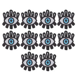 Embroidered Patches 10pcs Sequin Eye Shape Covering Breakages Stains Iron on Patches Sew On/Iron on Patch Applique for Clothes Dress Hat Jeans DIY Accessories