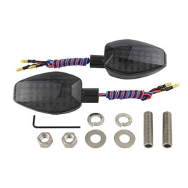 POSH 096456-16 Motorcycle Turn Signal, Lightweight LED Sequential Turn Signal, Set of 2, Black Body/Smoke Lens, CB1300SF/SB, CB400SF/SB, MT-09, YZF-R25, GSX-S1000F, etc