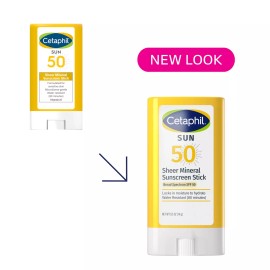 Cetaphil Sheer Mineral Sunscreen Stick, Broad Spectrum SPF 50, 0.5oz