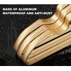 Amber Home 20 Pack Premium Matte Gold Aluminum Coat Hangers,