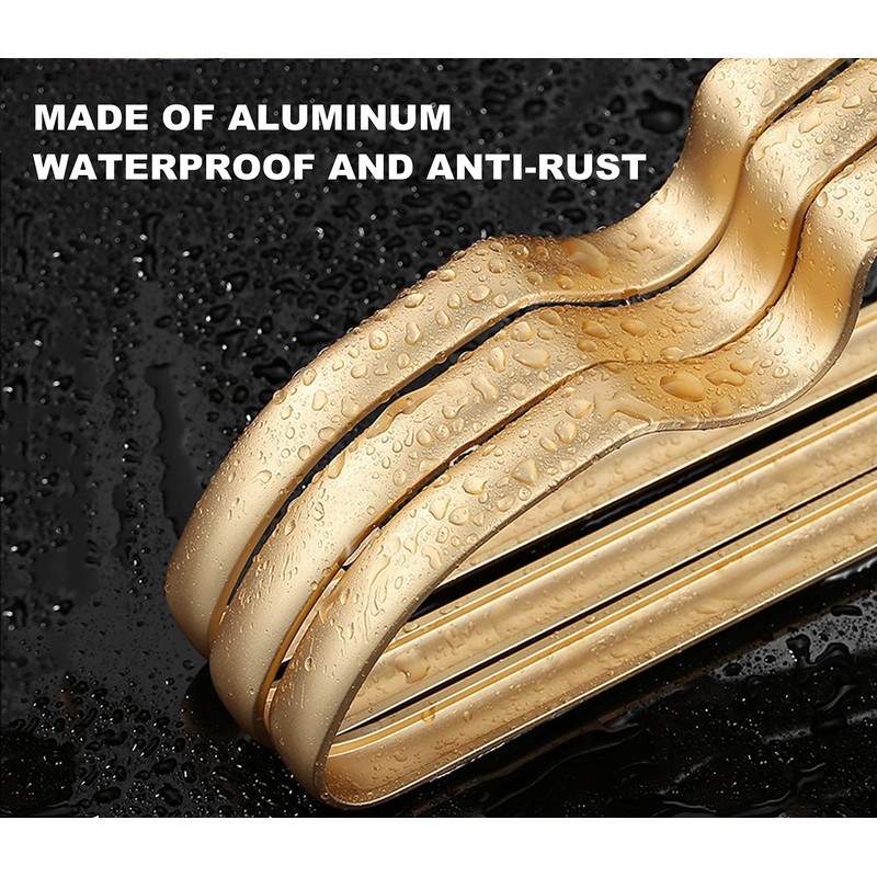 Amber Home 20 Pack Premium Matte Gold Aluminum Coat Hangers,