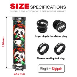 CHOOEE Mountain Bike Handlebar with Double Lock On Clamp，Bicycle grips Anti-Slip Rubber Mtb Grips,22mm Cycling Handlebar for MTB/BMX