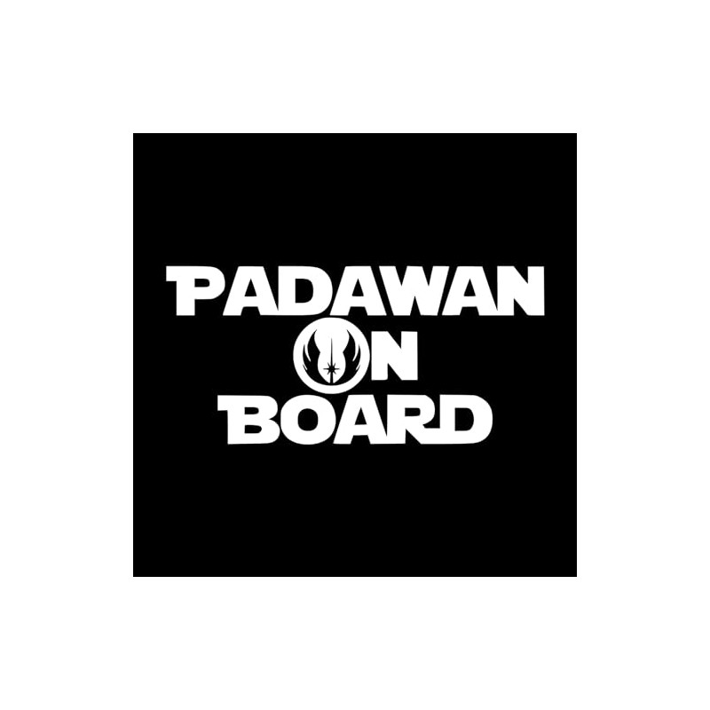 SW Padawan On Board Decal Notebook Car Laptop 5.5"x2.5" (White)