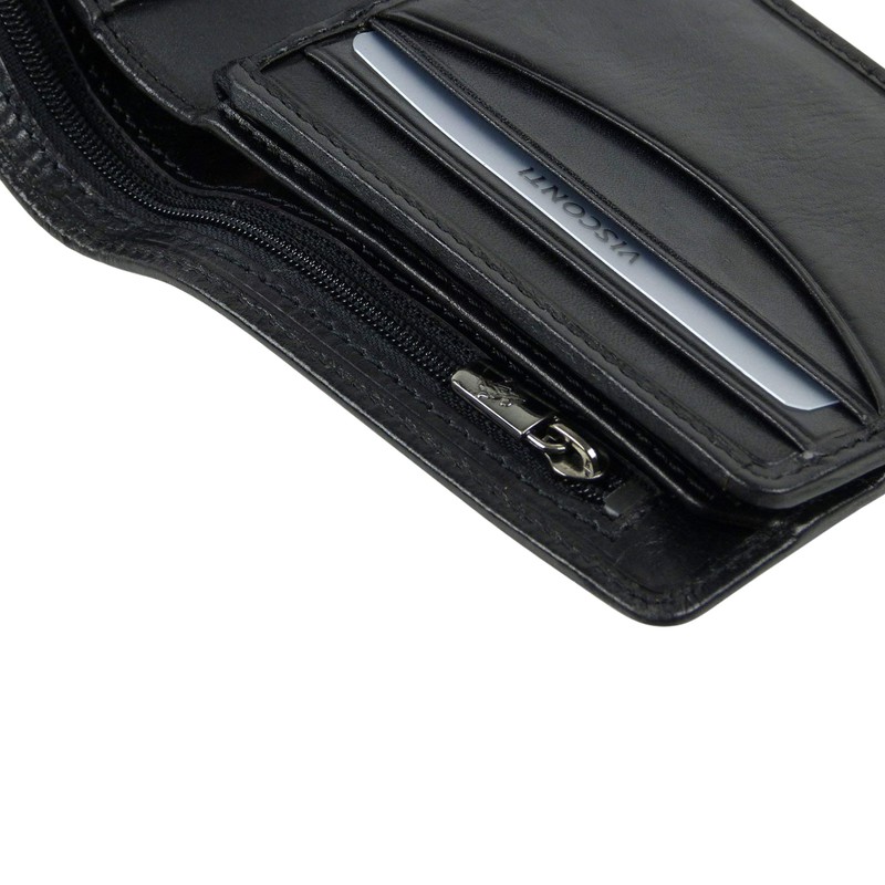 Mens Italian Leather Stylish RFID Protected Tabbed Wallet by Visconti