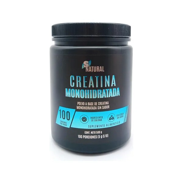 Creatina Monohidratada 100% Pura Sin Sabor 500 G Snatural