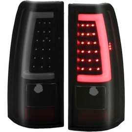 MOCW Updated LED Tail Light Assembly for 2003 2004 2005 2006 Chevy Silverado 1500 2500 3500 GMC Sierra 1500 2500HD 3500,Smoke Black LED Rear Brake Lamps,Driver & Passenger Side