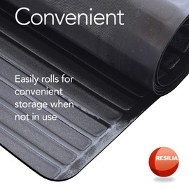 Resilia - Black Vinyl Plastic Floor Runner/Protector for Hardfloors - Decorative, Dual Pad Pattern, (48 Inches Wide x 6 Feet Long)
