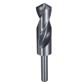 sourcing map 28mm Drill Bit 1/2" Reduced Shank Round 4341 High Speed Steel Nitriding Black 118° Standard Point for Plastic Wood Copper Aluminum Iron Medium Soft Metal