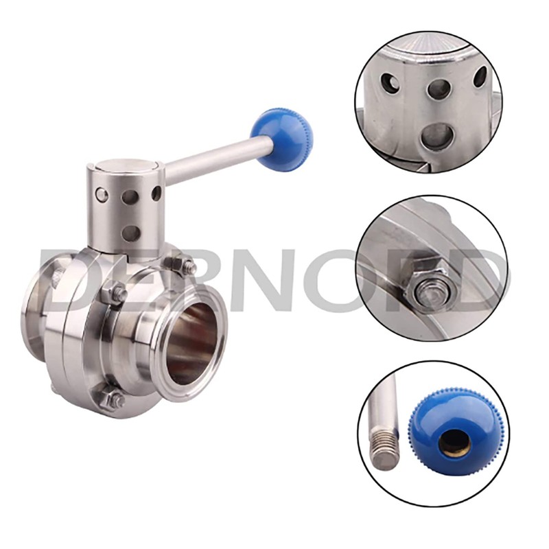 DERNORD Sanitary Butterfly Valve with Pull Handle Stainless Steel 304