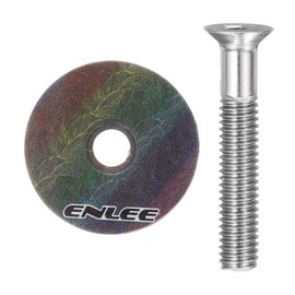 sourcing map 1 1/4" OD Bicycle Headset Stem Top Cap Carbon Fiber Cycling Headset Cover Stem with M6 Bolt for Mountain Bike Road Bike MTB, Red Black