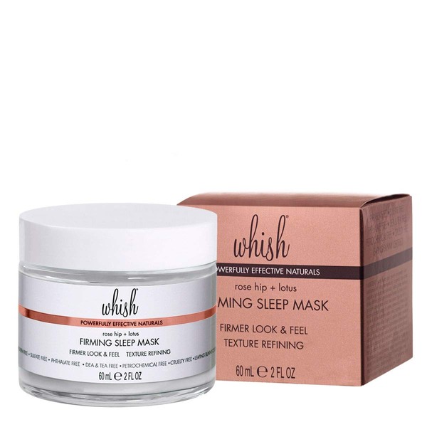 Whish Rose Hip & Lotus Firming Night Mask - Plumping & Moisturizing Overnight Mask with Rosehip Oil - Sleeping Mask for Nighttime Skincare - For All Skin Types - Paraben & Sulfate Free - 2 Fl oz