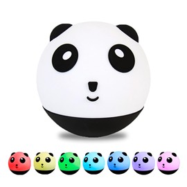 GANGULITO Touch Night Light for Baby Nursery Kids Bedroom Roly Poly Table Decor Cute LED Pat Breathing Lamp Rechargeable Tumbler Toy Panda Colorful