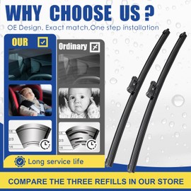 2 wiper Factory For VW Jetta 2011-2019 Passat 2012-2018 CC 2013-2017 Original Equipment Replacement Wiper Blade Set - 24"/19" (Set of 2)