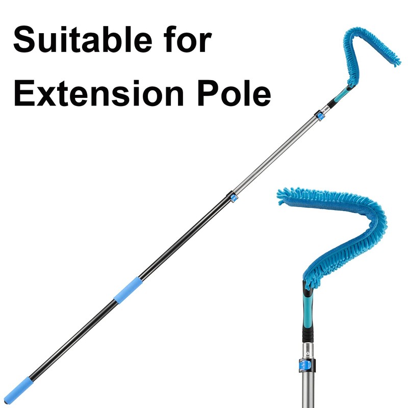 Hicavar Microfiber Flexible Ceiling Fan Duster with Washable Chenille Dusting