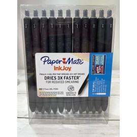 Paper Mate InkJoy GEL 0.7 mm Medium Point Black Ink Gel Pens, 22-Pk