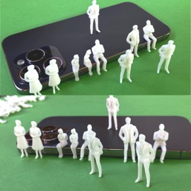 FANGHUIER 100 Pieces Figures Seated Travelers Miniature Figures 1:50 New White Unpainted Character Models Miniature Figure (1:50 white)