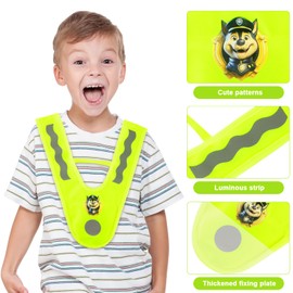 Essoy Reflective Vests for Kids Chidren Students,Warning Safety Vests,Reflective Bracelets,V-Shape Night Warning Reflector Vest for Outdoor Running,Walking,Cycling,Traffic