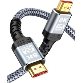 8K HDMI Cable 2.1,HDMI Câble 10ft(8K 60Hz,4K 120Hz) 48Gbps HDMI Cord Support 8K UHD,4K HDR,HDCP 2.2&2.3, Dynamic HDR,eARC (10 ft)