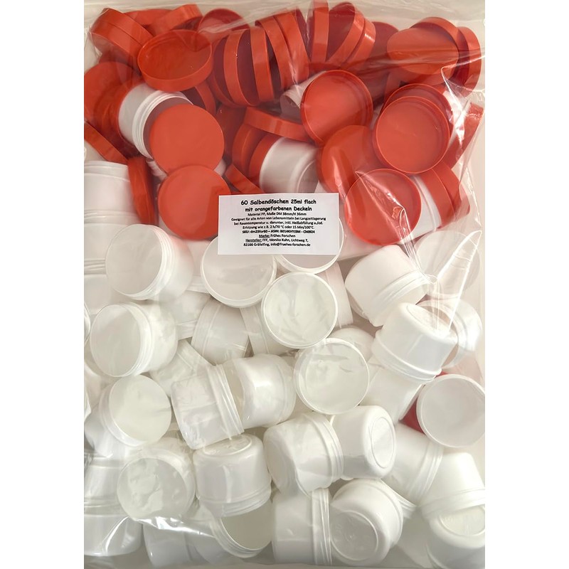 60 containers containers Ointment Cream Ointment Kruke Flat 25ml Capacity,