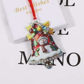 Christmas Ornaments 2024 Christmas Tree Ornament Handcrafted Stainless Steel DIY Hanging Craft Collectibles for Christmas Trees Home Party Party Gifts (Christmas Bells-2)