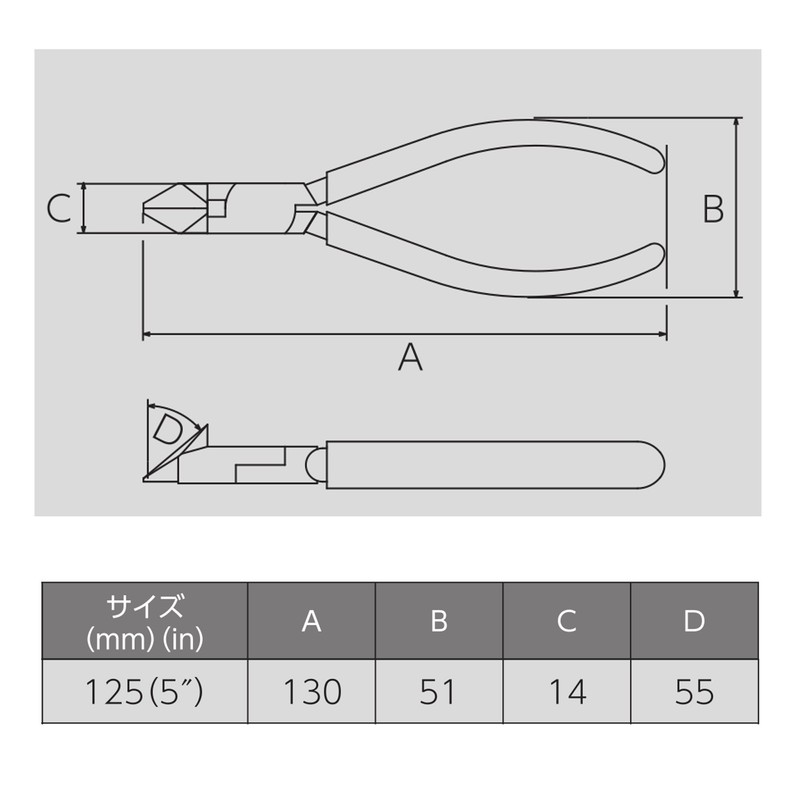 Victor 322B-125 Diagonal Nipper (with Resin Cover) 4.9 inches (125