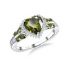 RANDES Peridot Heart Rings for Women 925 Sterling Silver Engagement