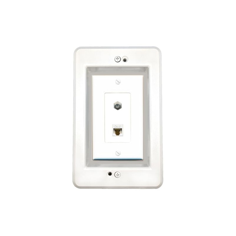 RiteAV in-Wall Cable Management Kit Recessed Outlet CAT6 Coax Wall