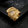 THE BLING KING Gold Saddle Ring with Stones, Mens Ring