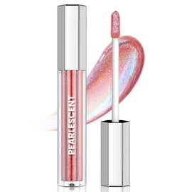 HOSAILY Coral Orange Glitter Lip Gloss Liquid Lipstick, Diamond Shimmer Metallic Sparkly Iridescent Chameleon Lip Gloss Gift for Women, Long Lasting Waterproof Highly Pigment Holographic Lip Makeup06