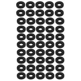 sourcing map Pack of 50 Rubber Round Flat Assortment Size 6 x 14 x 2.5 mm Black Flat Disc