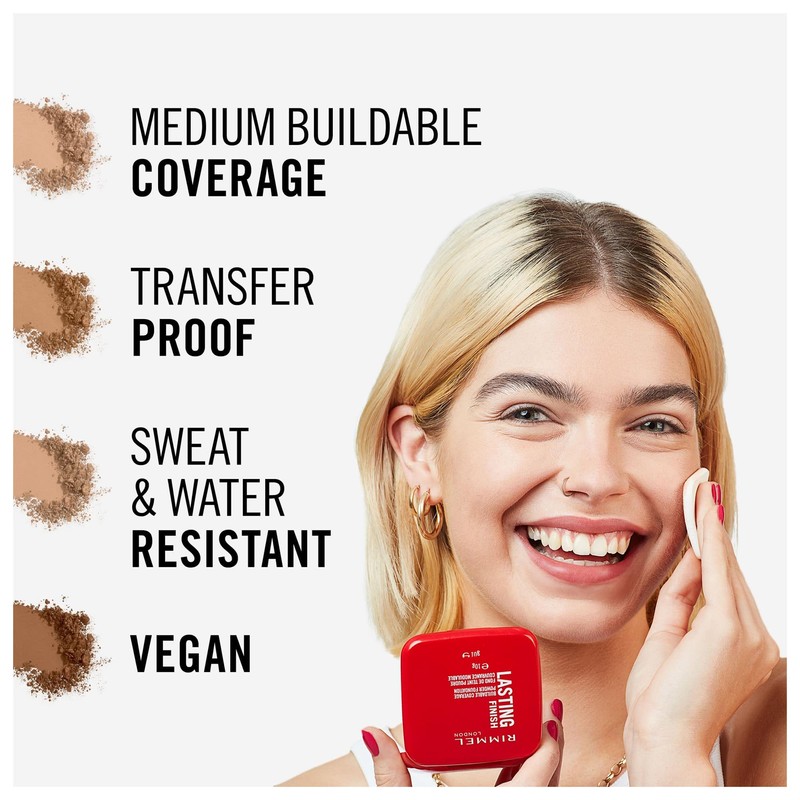 Rimmel Rimmel London Lasting Finish Compact Foundation, 010 Latte, 7g
