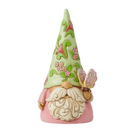 Enesco Jim Shore Heartwood Creek Gnome Holding a Butterfly Figurine, 5.25 Inch, Multicolor