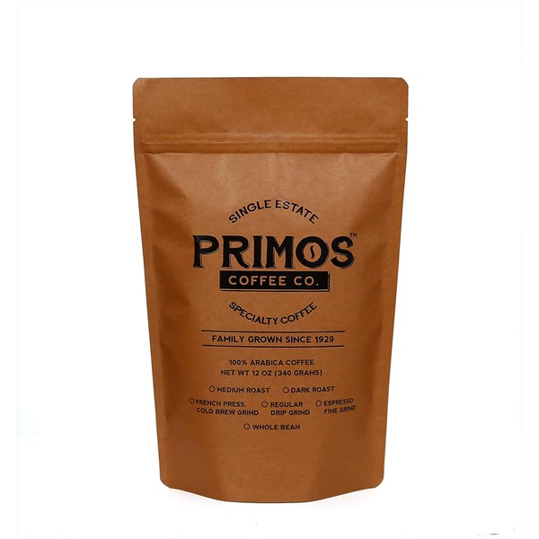 French Press Specialty Coffee, Coarsely Ground, Primos Coffee Co (Medium Roast, 12 Oz)