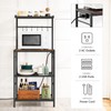 MAHANCRIS Bakers Rack with Power Outlet, Kitchen Storage Shelf with