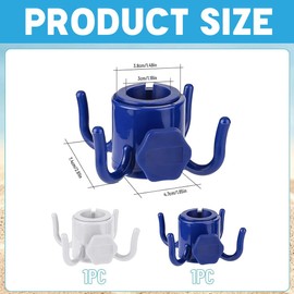 JUGUTA 2 Stück Sonnenschirm Haken 4-Zacken, Verstellbarer Aufhängehaken Für Strandschirm, Camping, Ideal Für Handtücher, Taschen, Sonnenbrillen