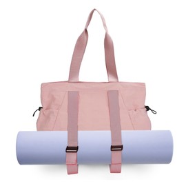 DLLTFPFE Yoga Bags for Women Yoga Tote Bag Yoga Mats Bags with Adjustable Strap Shoulder Bags Carrier Carryall for Yoga Pilates Travel Beach Gym Work-Pink