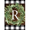 Briarwood Lane Wreath Monogram R Garden Flag Everyday 12.5" x