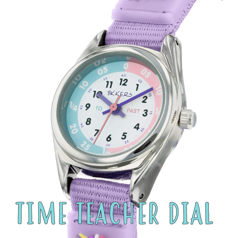 Tikkers Girls Analogue Classic Quartz Watch with Textile Strap TK0148