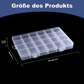 hurifeng Plastic Storage Box - Practical Sorting Solution for Jewellery, Beads, Small Parts, Workshop and DIY (4, 24 Compartments)